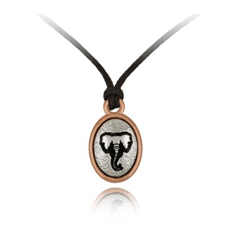 Elephant Mini-Elegance Oval Adjustable Silk Pendant