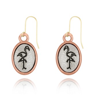 Flamingo Left & Right Mini-Elegance Oval Two Tone Earrings