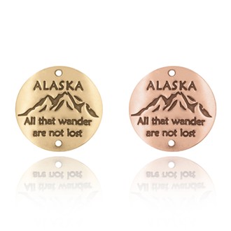 Alaska and Mountain - All that wander are not lost - Souvenir Medallion