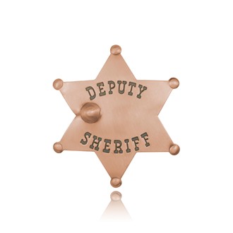 Copper Finish Deputy Sheriff Badge with Bullet Hole