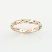 Smooth Tri-color Twist Ring