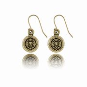 Lion Face Round Earrings
