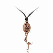 Flamingo Oval Adjustable Pendant Flamingo Charm Drop