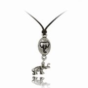 Elephant Oval Adjustable Pendant Elephant Charm Drop