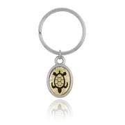 Turtle Mini-Elegance Two Tone Oval Key Ring