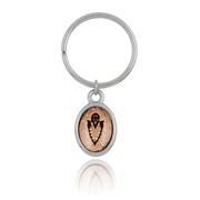 Arrowhead Mini-Elegance Two Tone Oval Key Ring