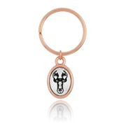 Moose Head Mini-Elegance Two Tone Oval Key Ring