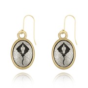 Sting Ray Mini-Elegance Oval Two Tone Earrings