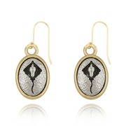 Sting Ray Mini-Elegance Oval Two Tone Earrings