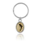 Dolphin Mini-Elegance Two Tone Oval Key Ring