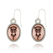 Monkey Mini-Elegance Oval Two Tone Earrings