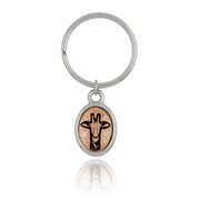 Giraffe Mini-Elegance Two Tone Oval Key Ring