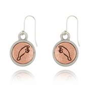 Manatee Left & Right Mini-Elegance Round Two Tone Earrings