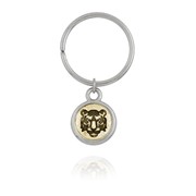 Tiger Face Mini-Elegance Two Tone Round Key Ring