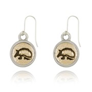 Armadillo Left & Right Mini-Elegance Round Two Tone Earrings