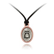 Owl Mini-Elegance Oval Adjustable Silk Pendant