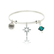 Small Star Burst Adjustable Bangle Bracelet