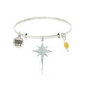 Flat Star Burst Adjustable Bangle Bracelet