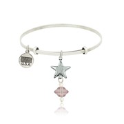 Star and Bead Adjustable Bangle Bracelet