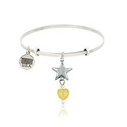 Star and Bead Adjustable Bangle Bracelet