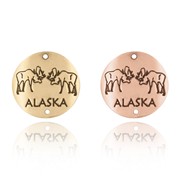 Alaska with Two Moose Souvenir Medallion