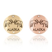 Alaska with Two Moose Souvenir Medallion