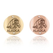 Alaska and Fishing Bear Souvenir Medallion