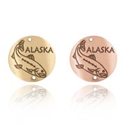 Alaska with Salmon Souvenir Medallion