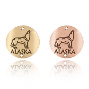 Alaska and Wolf Souvenir Medallion