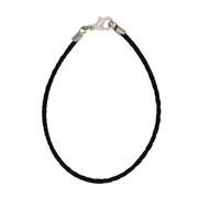 Jet Braided Bracelet with Silver Finish Ends
