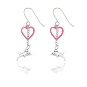 Dolphin and Heart Earrings