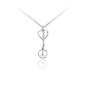 Small Peace Sign and Heart Pendant