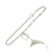 Killer Whale and Heart Link Bracelet