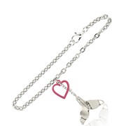 Whale Tail and Heart Link Bracelet