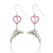 Killer Whale and Heart Earrings