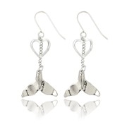 Whale Tail and Heart Earrings