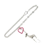 Giraffe and Heart Link Bracelet