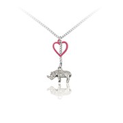 Rhino and Heart Pendant