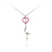 Flamingo and Heart Pendant