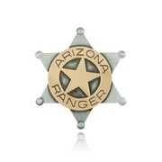 Nickel Finish Star Arizona Ranger Badge with Overlay