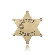 Brass Finish Deputy Sheriff Badge with Bullet Hole