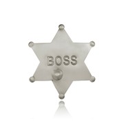 Nickel Star Boss Badge with Bullet Hole