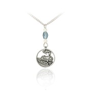 Train in Circle Chain Pendant