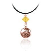 Train in Circle Pendant Braided Cord