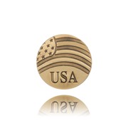 USA and Flag Round Badge