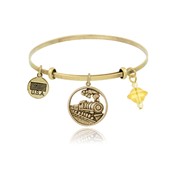 Train in Circle Adjustable Bangle Bracelet