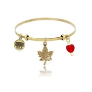 Maple Leaf Adjustable Bangle Bracelet