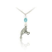 I Heart Manatee Chain Pendant