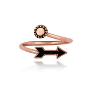 Adjustable Wire Black Arrow Ring