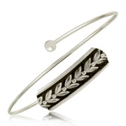 Olive Leaf Bypass Wire Cuff